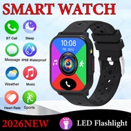 New LED Flashlight Smart Watch Bluetooth Call Message Reminder Music Control Health Monitoring Wirel