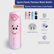 400ML Cute Tumbler Cup 316Stainless Steel Water Bottle with Straw Portable Insulated Botol Air Kids 