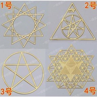 十二芒星 五芒星 圖案滴膠金字塔材料超薄銅質金屬貼手機金屬貼