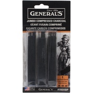 General Pencil Jumbo Compressed Charcoal Sticks 3/Pkg - 2B 4B 6B