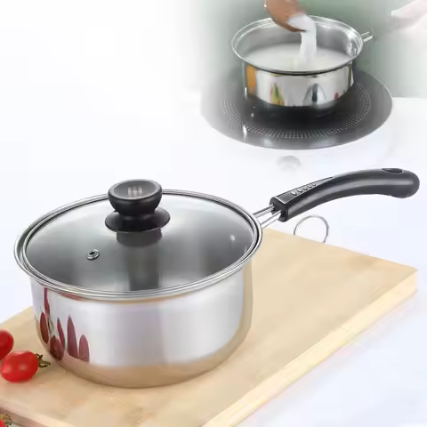 1 piece 18cm small milk pot stainless steel non-stick baby food pot for noodle soup cooking