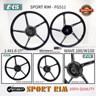 Sport Rim Wheel EKS FG511 Wave100/W100 (Black/Chrome) 1.4X1.6-17"