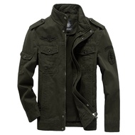 【Ready Stock】M-6XL  Men's pilot military tactics men's cotton coat tooling cargo coat jaket lelak