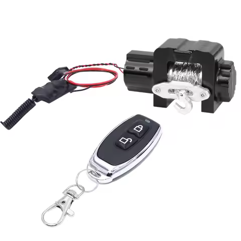RC Metal Simulated Winch With Controller System Wireless Winch For 1/18 RC Crawler Car Trx4M Defende
