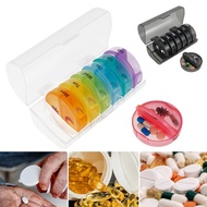 7 Days Weekly Rainbow Portable Travel Medicine Case 7 Days AM PM Pill Case Organizer Holder Box Disp