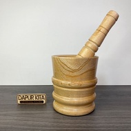 Small Mortar + Pestle or Pounder. Traditional Pounder. Suitable for Crushed Chicken