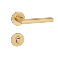 🐘Golden Door Lock Matte Gold Door Lock Indoor Bedroom Door Lock Magnetic Mute Lock Door Handle Split Door Lock