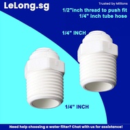 LELONG.SG  FITTING: 4MC8 1/2"inch thread to push fit, 1/4" inch tube hose WATER PURIFIER SYSTEM CONNECTOR