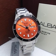 JAM TANGAN AUTOMATIC PRIA MEN ALBA AL4163X1 AL4163 ORANGE ORIGINAL