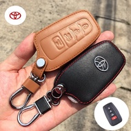 ซองหนัง ใส่กุญแจรีโมทรถยนต์ รุ่นโลโก้เหล็ก Toyota Fortuner‎/Camry Minor Change,Altis Smart Key