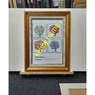 8R,8x12,A4,10x12,11x14,A3,12x16 Photo Frame Elegant Gold with liner 4cm Frame (Hand Made Msia) Ready