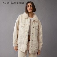 American Eagle Ecru Denim Sherpa Trucker Jacket เสื้อแจ็คเก็ต ผู้หญิง เชอร์ปา (EWJA 038-3591-106)