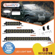 BraveWay Car Lights LED Light Bar Dual Row 8" 14" 22" 32" 42" 52" Spot Flood Combo Driving Beam Super Bright Sportlights for Car Offroad Car Tractor Truck 4x4 SUV ATV 4WD 12V 24V