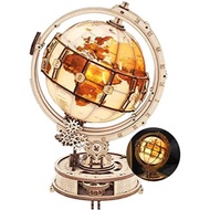 ROKR 3D Wooden Puzzles for Adults Illuminated Globe with Stand 180pcs 3D Puzzles Built