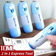 2 In 1 Express Tool Thermal Paper Correction Liquid Parcel Box Opener Knife Office Identity Data Sec
