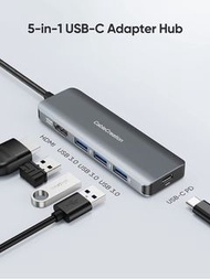 Type C to USB3.0 x 3+PD 100W+HDMI USB C 擴展塢 5 合 1 多端口 USB 集線器  gymckp Type C to USB3.0 x 3+PD 100W+H