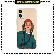 Personalized girl's square edge camera protection case for iphone 6 to 14promax - e6002