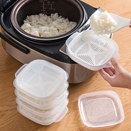 5Rice Storage Box Built-in Steaming Plate Frozen Microwave Oven Heating Rice Lunch Box Rice Separation Rice Packing Box Refrigerator Storage Ingredients Separately Packed Case Frozen Crisper