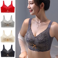 Women Full Cup Bra Wireless Woman Plus Size Thin Cup Gathering Adjustment Bra Soft Lace Underwear 34