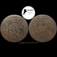 Koin Kuno Belanda Error Mirror Brockage 1 Cent 1833 - 1840 LANGKA