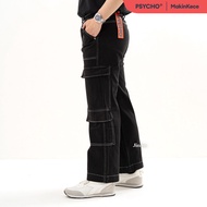 JINISO Highwaist Cargo Loose Jeans Pria 552