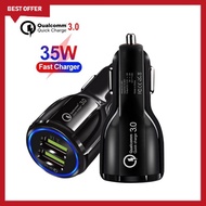 35W QC3.0 Dual USB Car Charger 6A Quick Charge 3.0 Car Charger