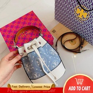 With Box TORY BURCH New Portable Bucket Bag Vintage Drawstring Shoulder Sling Bag Gift for Girlfriend