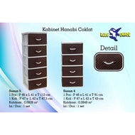 LEMARI KABINET HANABI SUSUN 5 / LEMARI PAKAIAN / RAK LACI BAJU PLASTIK - SATU WARNA