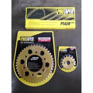 (COMBO SET) Y15 Y15ZR / FZ150 PROTAPER 428 SPROCKET SET WITH ORING CHAIN RANTAI (SPROCKET FRONT + REAR + ORING CHAIN)
