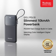 Yoobao Q13 10000mAh Built in Cable Fast Charge with Digital Display (PD 20W / QC3.0 / SCP)