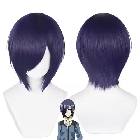 Women Halloween Party Cosplayer Cos Touka Kirishima Purple hair Wig