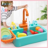 DE Sink Toy Dishwasher Playing Toy With Running Water Dish Wash Toy Kitchen Toy