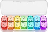 7 Days AM PM Pill Organizer - 2 Times a Day Large Weekly Pills Case, BPA-Free Pills Box Container Ca