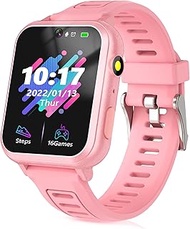 Kids Smart Watch, Toddler Watch for 3-12 Ages Year Old, Premium Kids Smartwatches with 16 Learning Games Video Camera Pedometer Music Alarm Flashlight, Birthday Gift for Kids Boys Girls(Pink)
