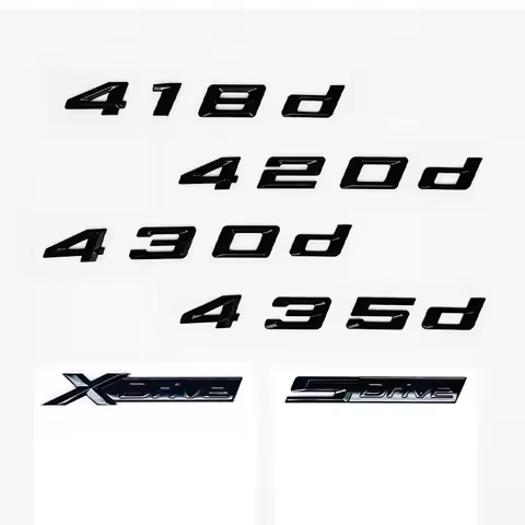 Old Style Glossy Black Letter Emblem for BMW 4 Series F30 F32 F33 F36 F82 - 420d 425d 428d 430d 435d