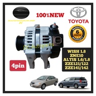 100% NEW DENSO TOYOTA WISH 1.8 ZNE10 ALTIS 1.6 1.8 ZZE121 ZZE122 ZZE141 ZZE142 ALTERNATOR 4PIN