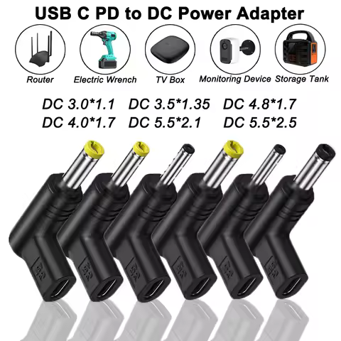 12V 15V 19V Type C DC Power Adapter Jack Connector USB C to DC Universal Charging Converter Adapter 