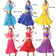NMKI TOP★Lolanta 7ชิ้นชุดเต้นรำหน้าท้องของเด็กชุดเต้นรำแบบตะวันออกเด็กระบำหน้าท้องของอินเดียสาวคอสเพลย์ Aladdin เจ้าหญิงแต่งตัวเด็กฮาโลวีนสวมใส่ทีมเสื้อผ้าการแสดง 1210