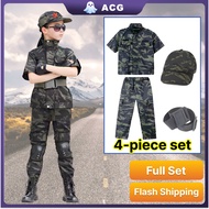 Career Army Costume for Kids Girl Boy Police Pulis Uniform Camouflage Special Forces Unisex Cosplay