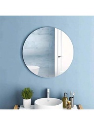 1入組圓形亞克力化妝鏡,大尺寸15cm / 30cm / 40cm 3d牆面鏡,2mm厚度自粘亞克力鏡子,牆貼紙,適用於客廳、浴室、臥室牆面裝飾。