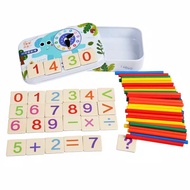 Children's Educational Toys Learning to Count Puzzle Sticks Numbers Clocks Tins Mathematics Boxes Ad