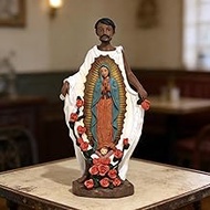 MeritMode Our Lady of Guadalupe & Saint Juan Diego Statue – Virgen de Guadalupe Figurine with Roses,