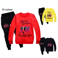 Squid Game Boys Girls Round Neck Sweater Trousers Set Cotton Sweatshirt + Fashion Jogger 1385 New Spring Autumn Kids Clothes Suit
