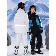 兒童滑雪服套裝男童女童冬季防風防潑水保暖單板雙板滑雪衣褲套裝