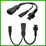 BUB 3 Terminals IEC320-C14 to C5+C7 Power Cable Male to Female Connector Cord Wire