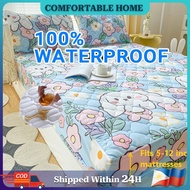 Garterized Waterproof Mattress Protector Single/Double/Queen/King Size Quilted Foam Mattress Cover