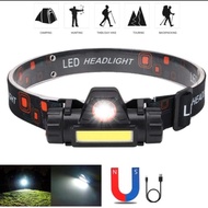 swnter kepala LED 2 mode Head lamp COB 2IN1