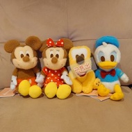 ［現貨日本景品］全新[全套4款] Disney 迪士尼 Mickey & Minnie Mouse 米奇 ＆ 米妮 老鼠/ Donald Duck 唐老鴨/  Pluto 布魯托面紅絨毛 M Size