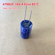 CAPACITOR คาปาซิเตอร์ 4700UF 16V 85C ELNA SIZE 16X25MM. สีน้ำเงิน