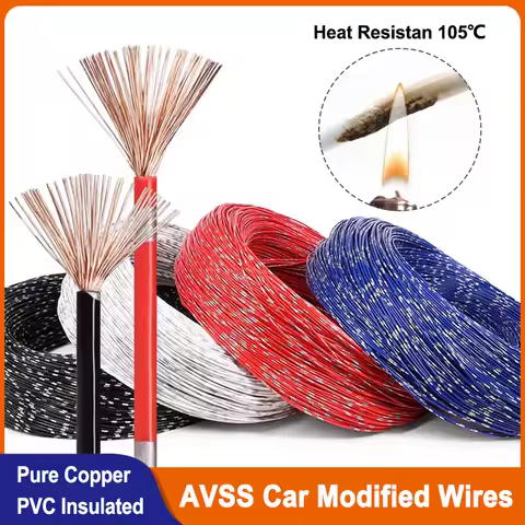 2/5/10/50/100M AVSS Car Modified Wire 0.3/0.5/0.85/1.25/2/2.5mm² Speaker Audio Cable PVC Insulated P